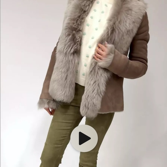 Dom goor shearling winter fur jacket beige us4 - Picture 8 of 9